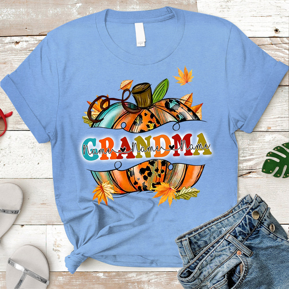 Fall Pumpkin Grandma Personalized Shirts