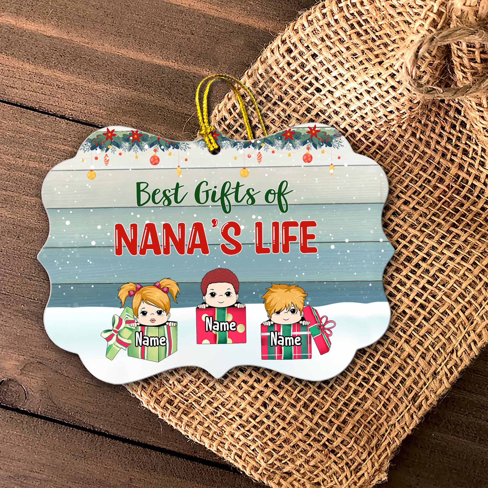 Best Gifts Of Nana's Life Personalized Christmas Medallion Ornament