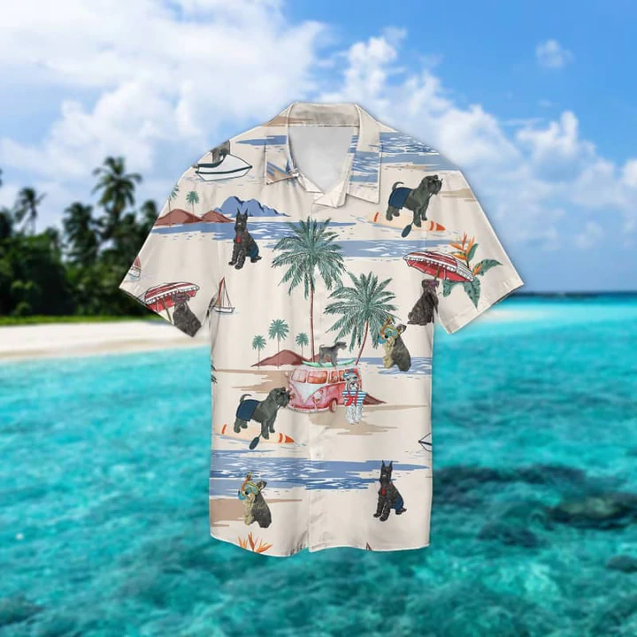 Standard Schnauzer Summer Beach Hawaiian Shirt, Hawaiian Shirts for Men Short Sleeve Aloha Beach Shirt
